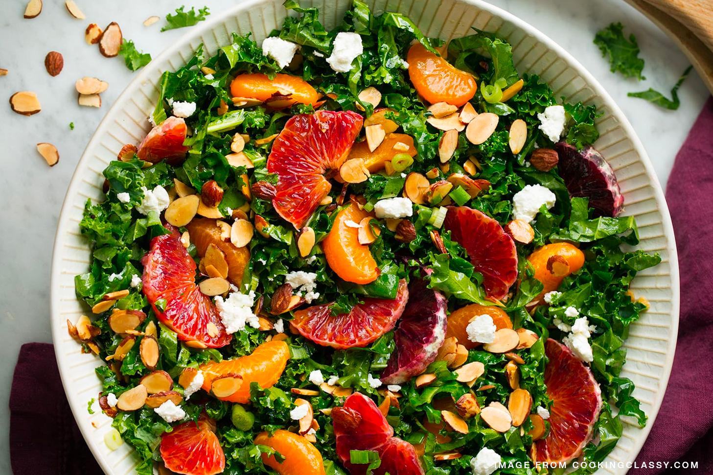 Roasted Kale and Blood Orange Salad