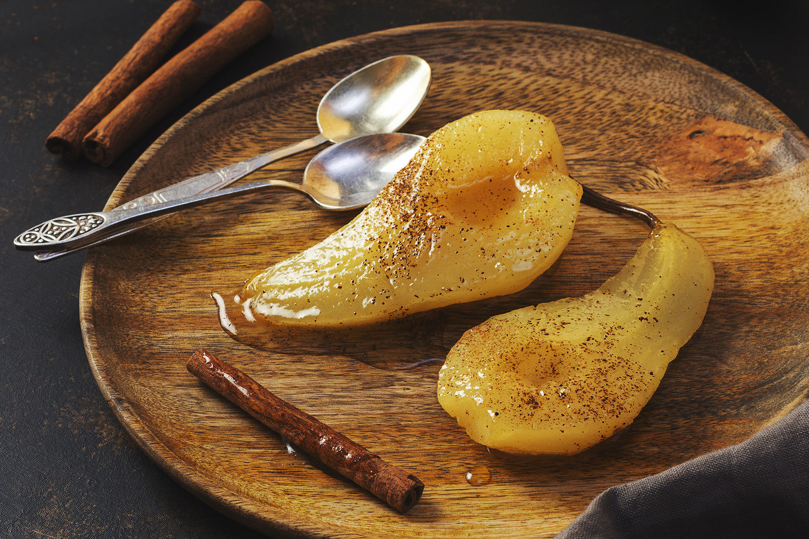 Honey Poached Kieffer Pear